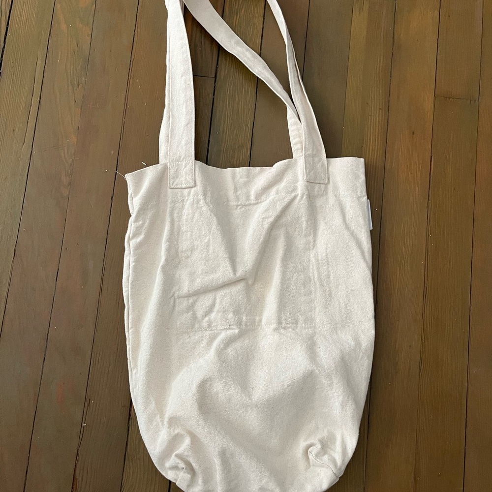 Canvas Mushroom Print Tote Bag in Cream - Picture 4 of 4